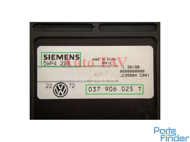 ΕΓΚΕΦΑΛΟΣ ΚΙΝΗΤΗΡΑ 5WP4298 / 037906025T - VW Golf GT