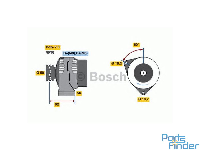 Δυναμό 115AH BOSCH 0123510079 - Mercedes-Benz E 300 W210